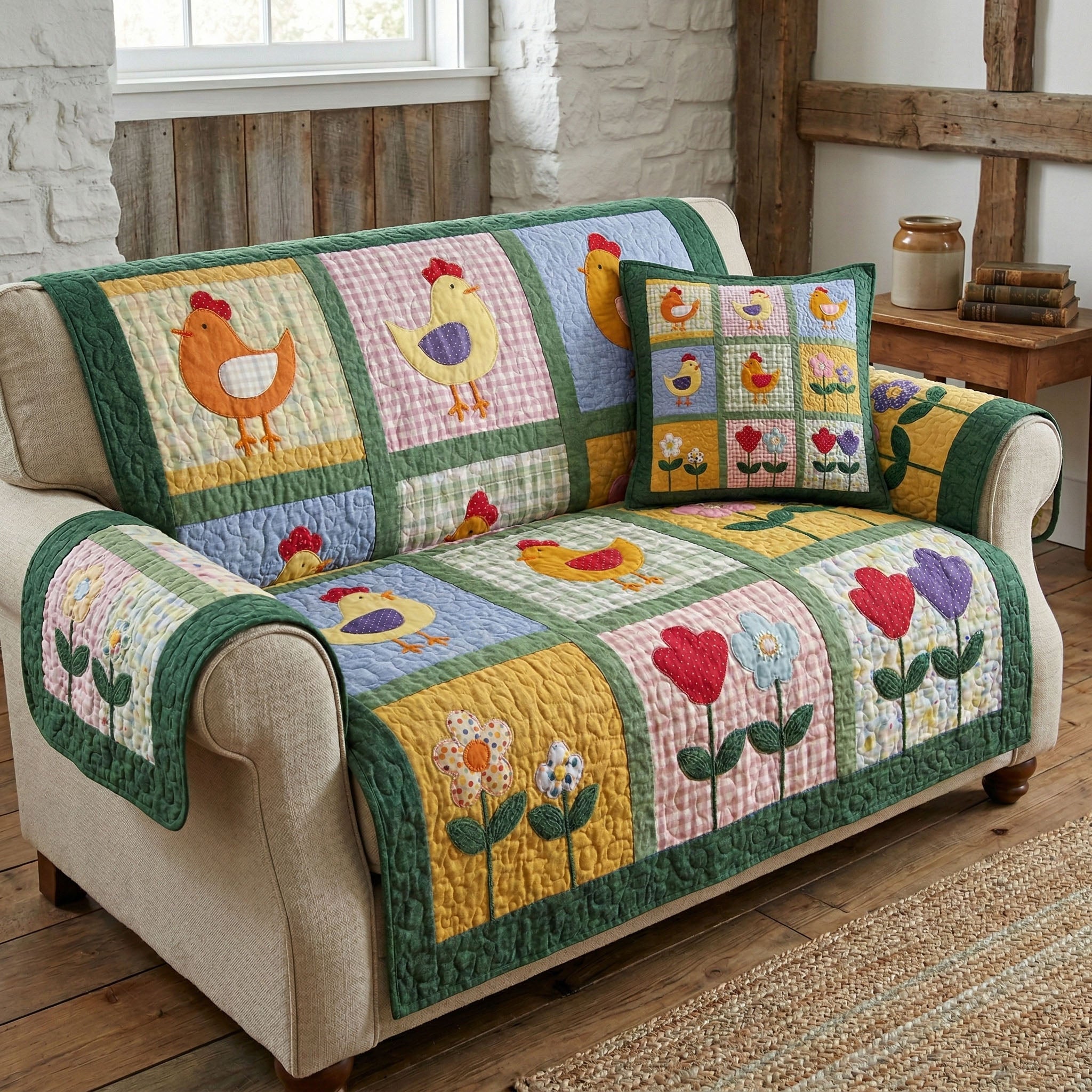 Cottage Coop Quilted Sofa Cover Awesome Couch Covers Gifts For Chicken Lovers