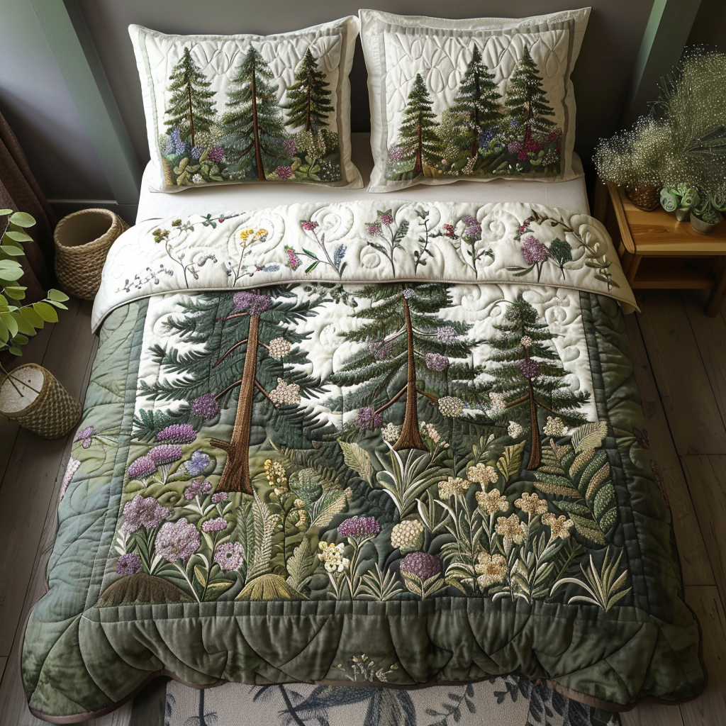 Cottage Forest Quilted Bedding Set Best Bedding Sets First Time Mothers Day Gifts