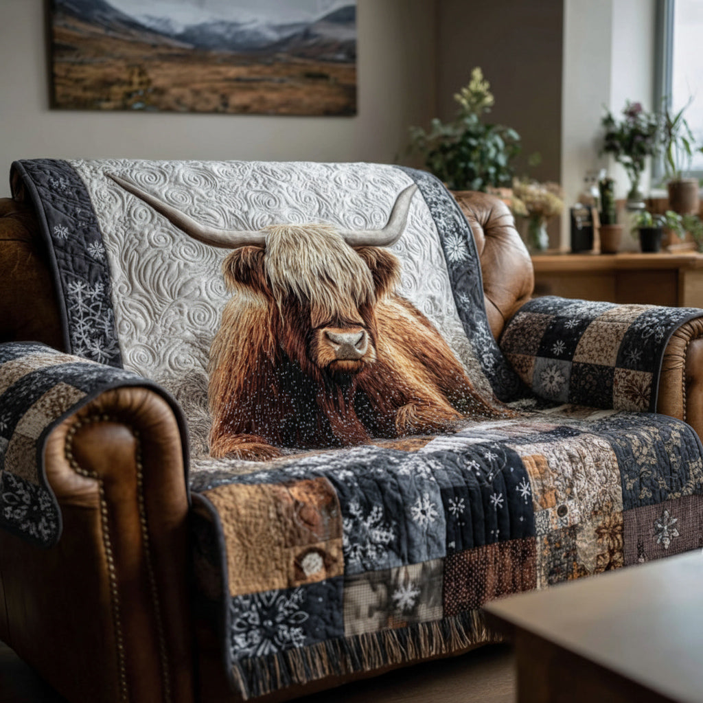 Couchland Highland Cow Quilted Sofa Cover Furniture Covers Gift For Cow Lover