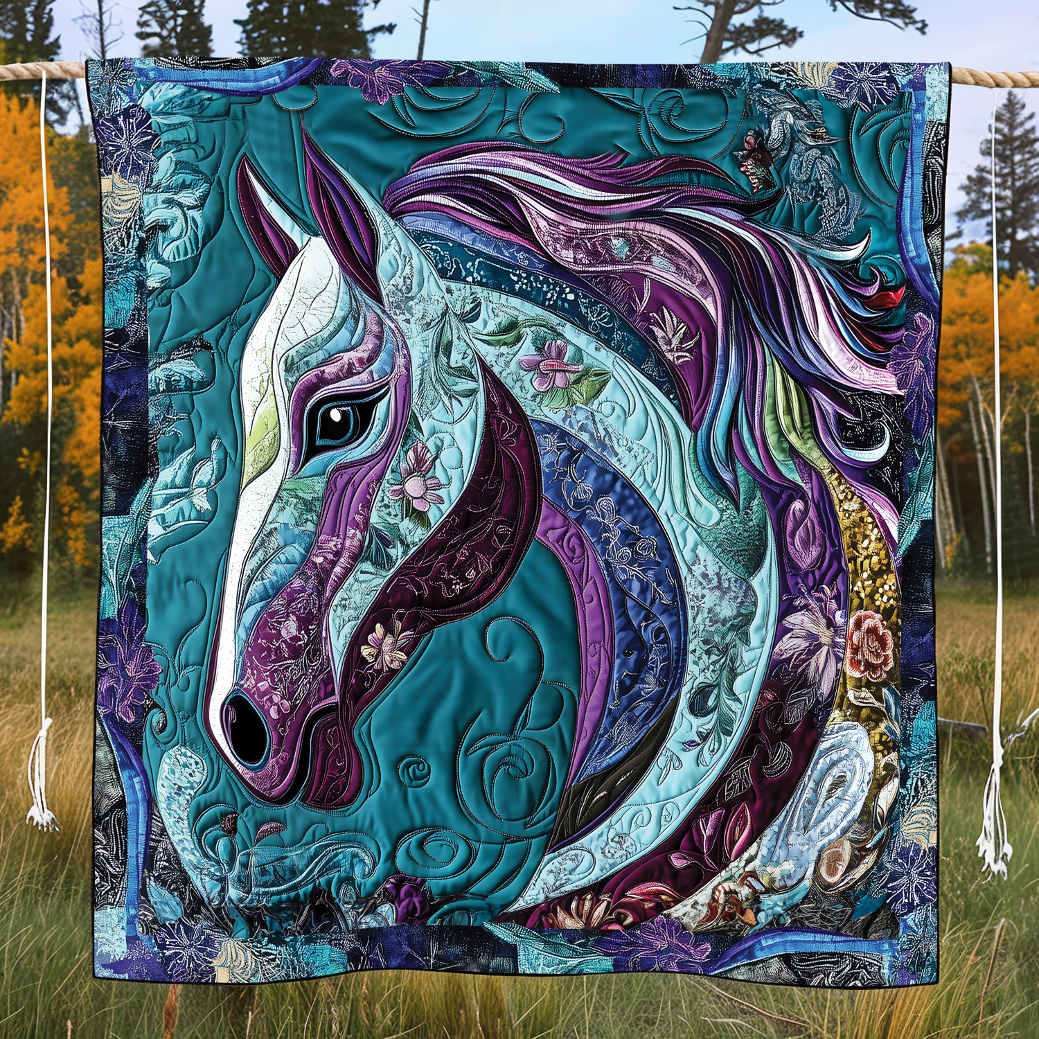 Country Gallop Quilted Blanket Bed Room Art Dad Gifts For Father's Day 2026