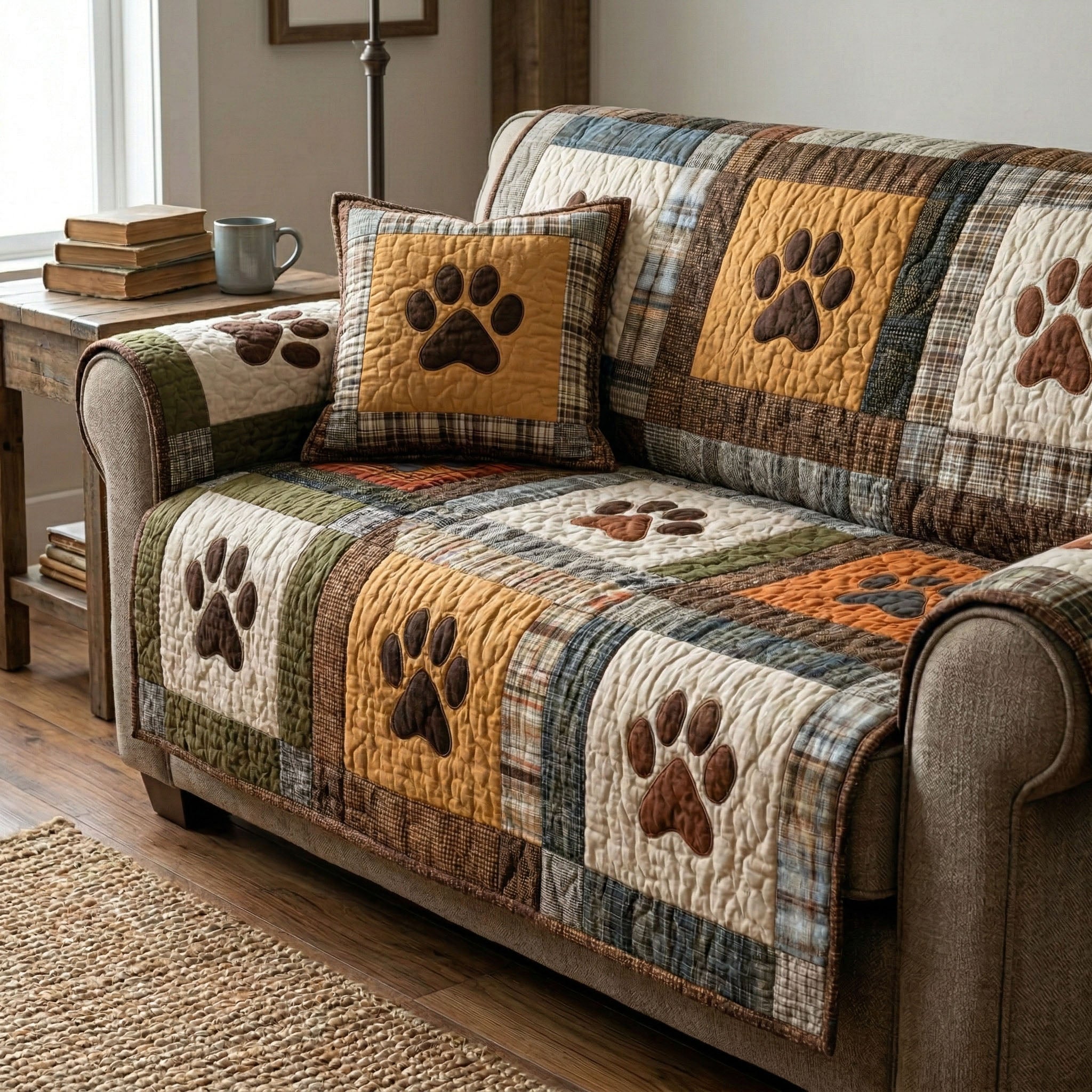 Country Paw Classic Quilted Sofa Cover Living Room Decor Great Gifts For Dog Owners