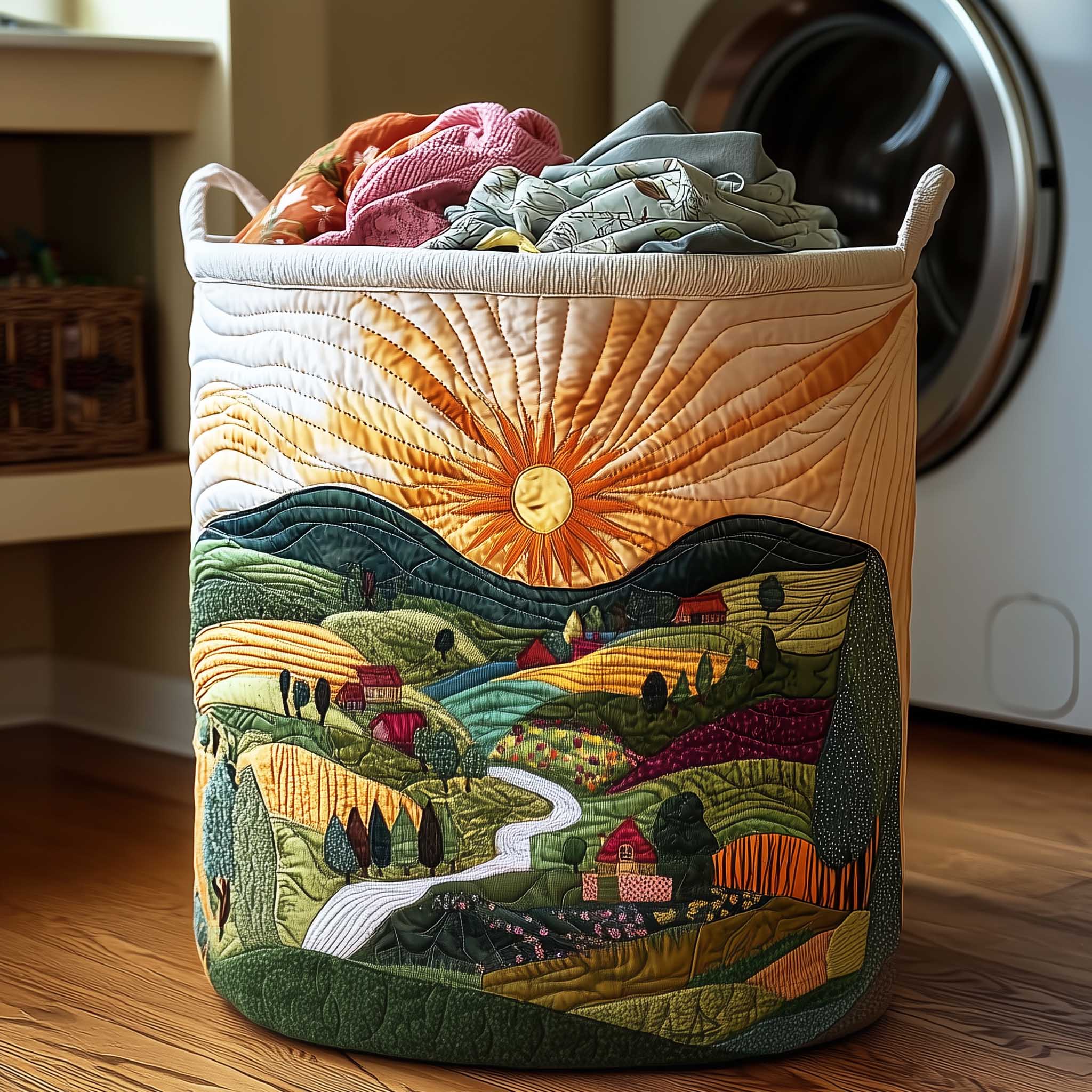 Countryside Horizon Quilted Laundry Basket Dirty Laundry Basket Gifts For A Daughter In Law For Christmas