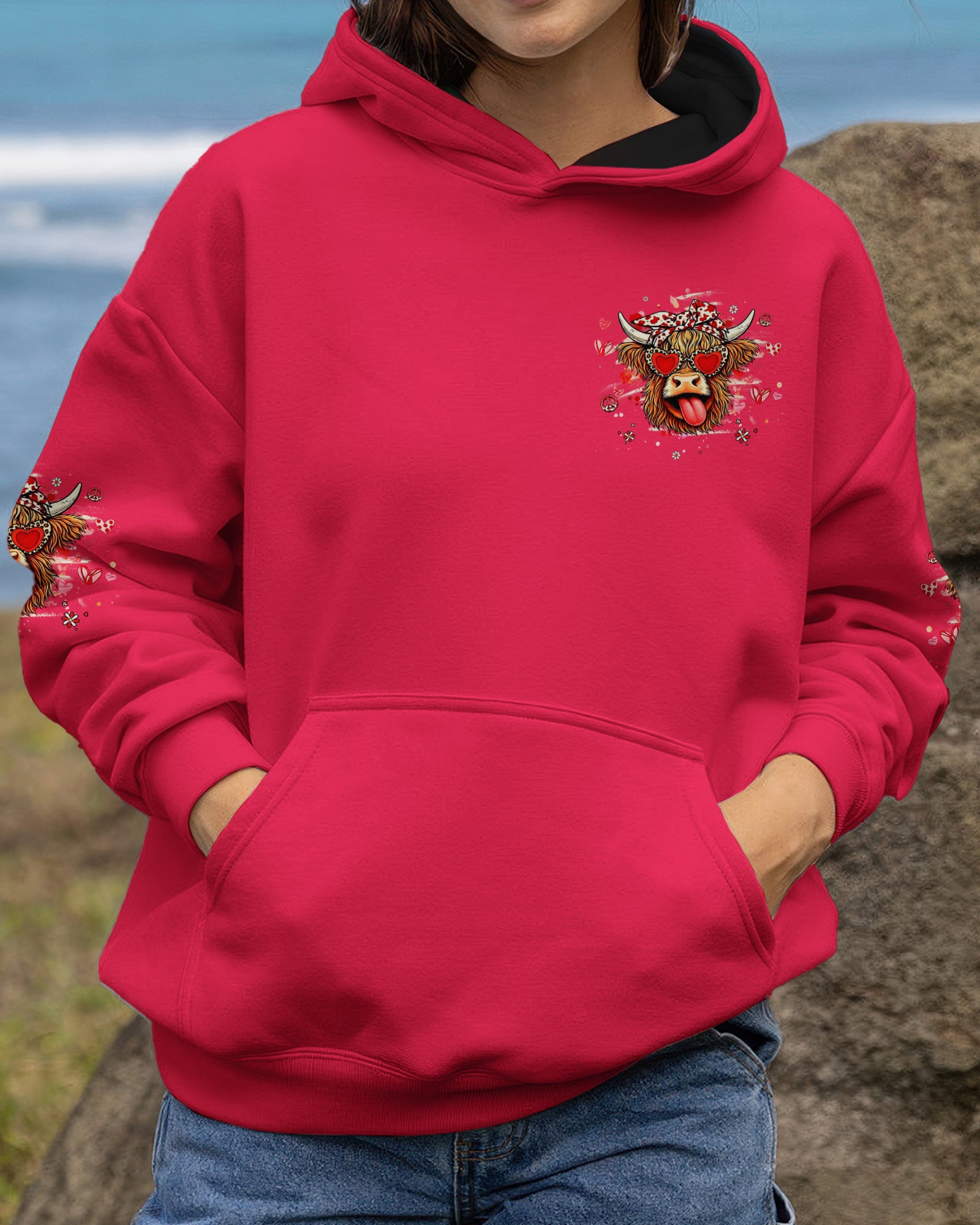 Cow Apparently I Have An Attitude Hoodie Cute Cow Valentine Pullover Gift For Animal Lovers - Image 2