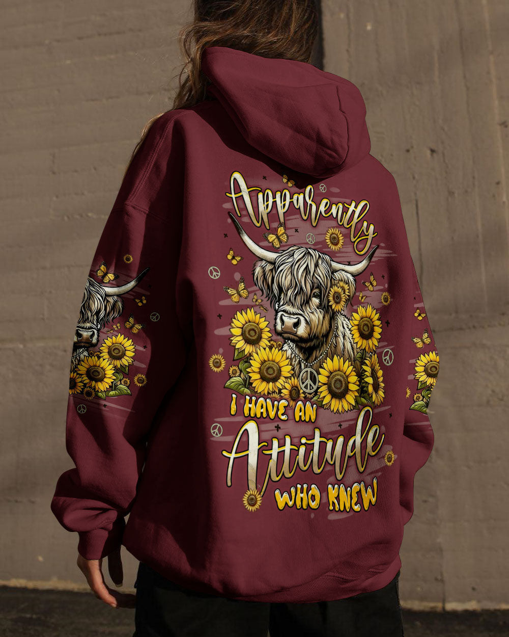 Cow Apparently I Have An Attitude Hoodie Sunflower Cow Clothing Gift For Farm Lovers
