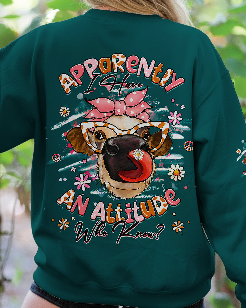 Cow Apparently I Have An Attitude Sweatshirt Funny Highland Cow Clothing Gift For Lady - Image 2