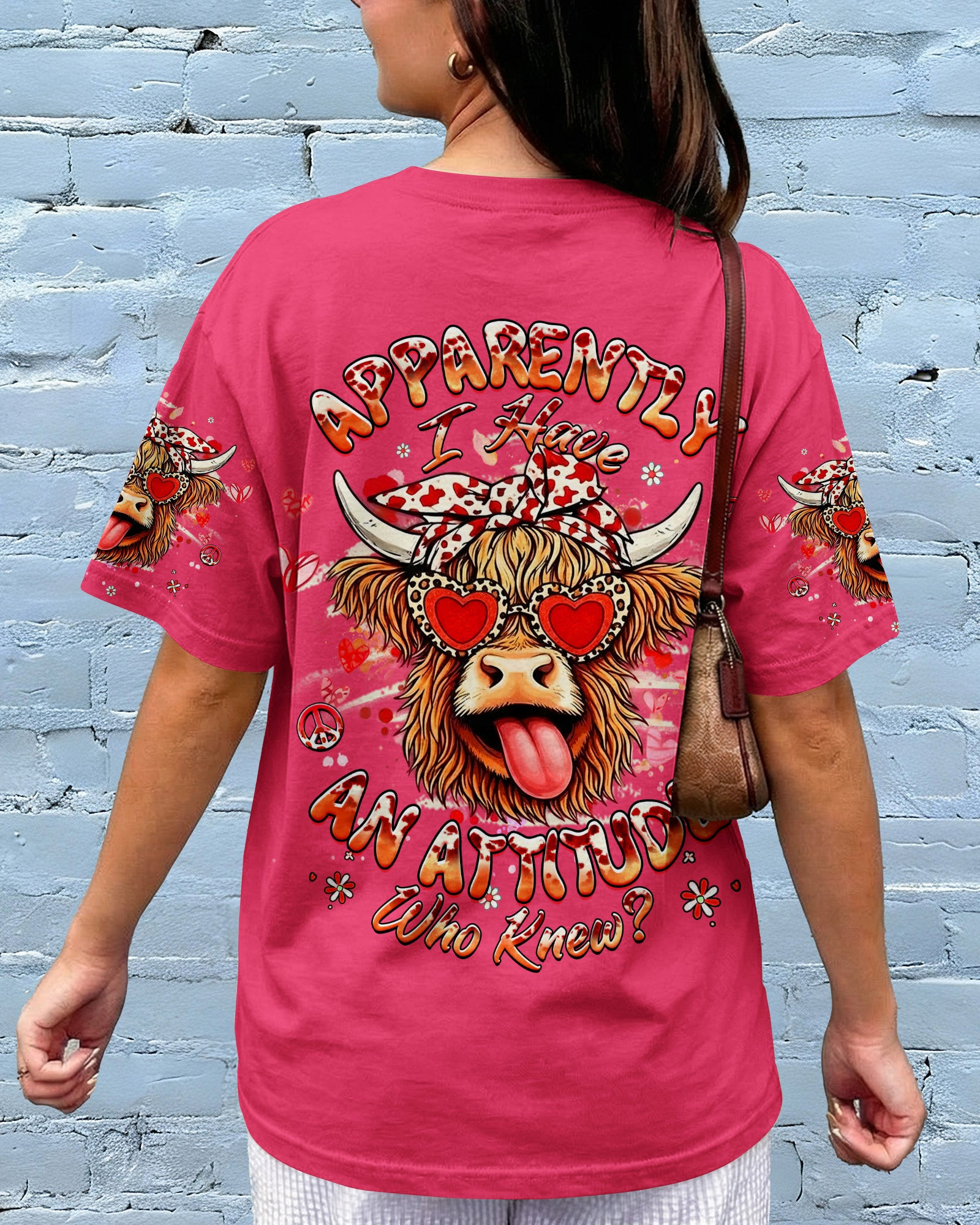 Cow Apparently I Have An Attitude T-Shirt Cute Cow Valentine Apparel Gift For Cow Lovers