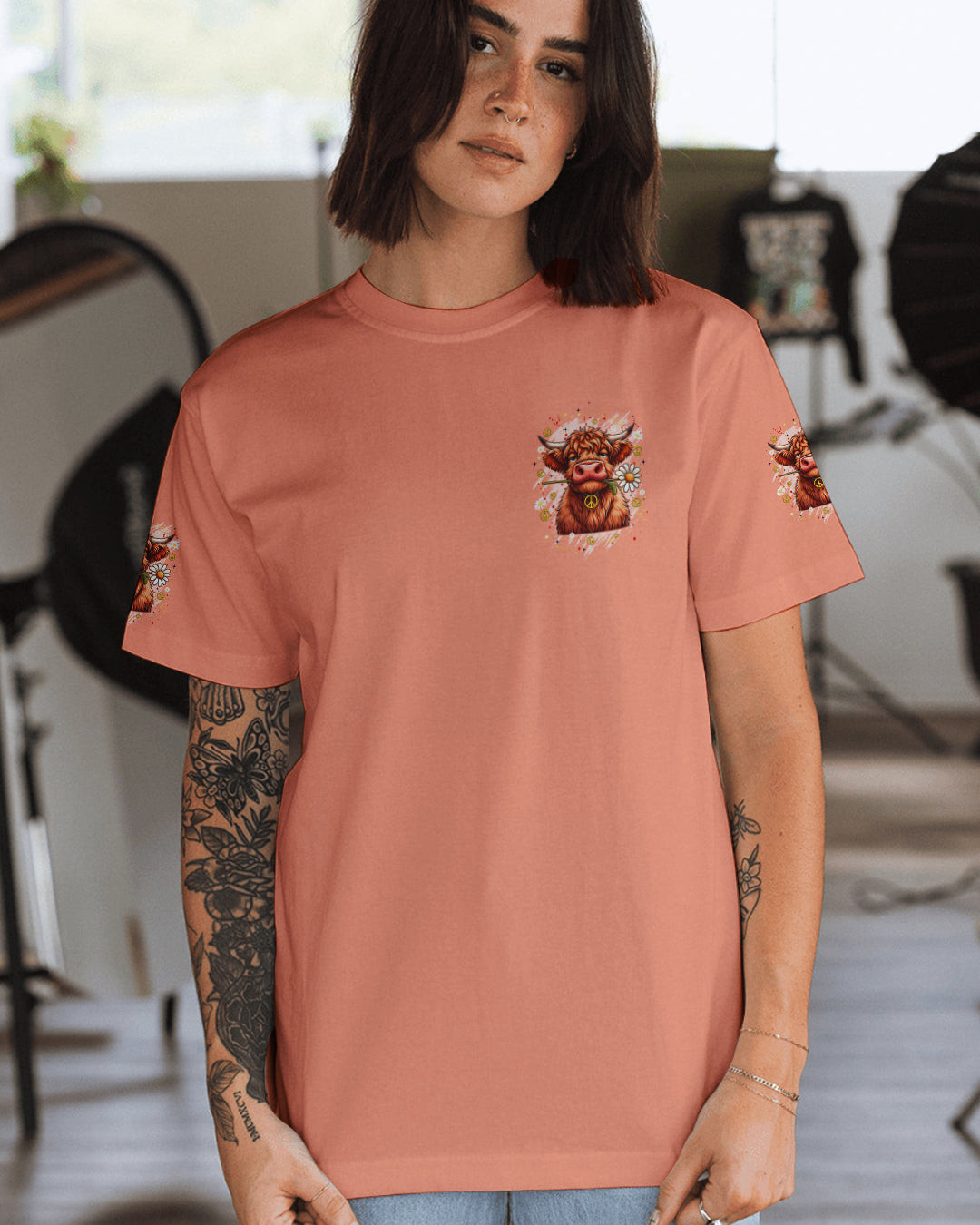 Cow Apparently I Have An Attitude T-Shirt Cute Farm Animal Clothing Gift For Farm Lovers