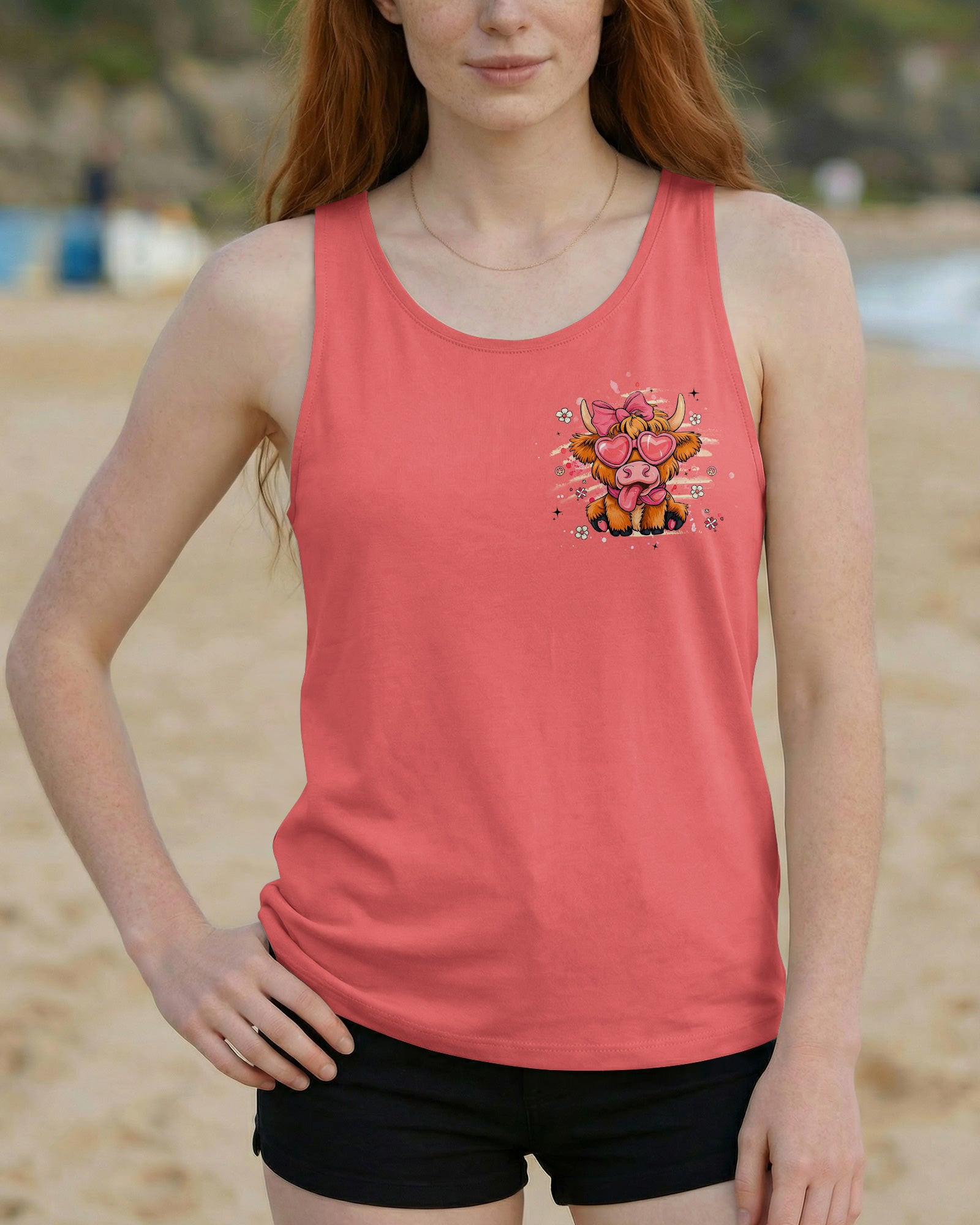 Cow Apparently I Have An Attitude Tank Top Cute Cow With Heart Glasses Merch Gift For Girlfriend