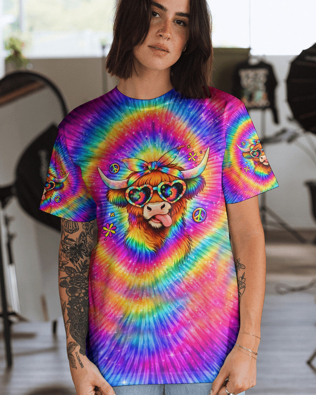Cow Apparently I Have An Attitude Tie Dye T-Shirt Funny Farm Animal Merch Gift For Cow Lover