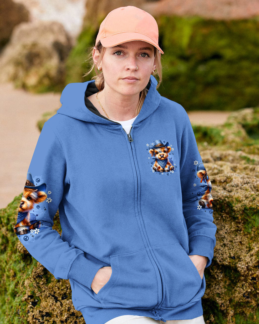 Cow Apparently I Have An Attitude Zipper Hoodie Cute Cowboy Cow Pullover Gift For Farm Lovers