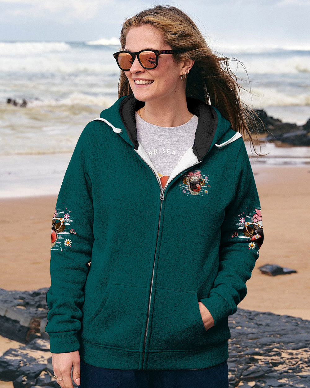 Cow Apparently I Have An Attitude Zipper Hoodie Cute Highland Cow Chest Pullover Gift For Mom