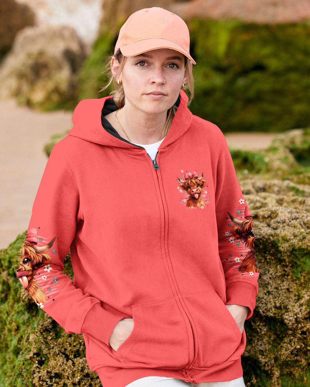 Cow Apparently I Have An Attitude Zipper Hoodie Funny Farm Animal Pullover Gift For Farm Girls