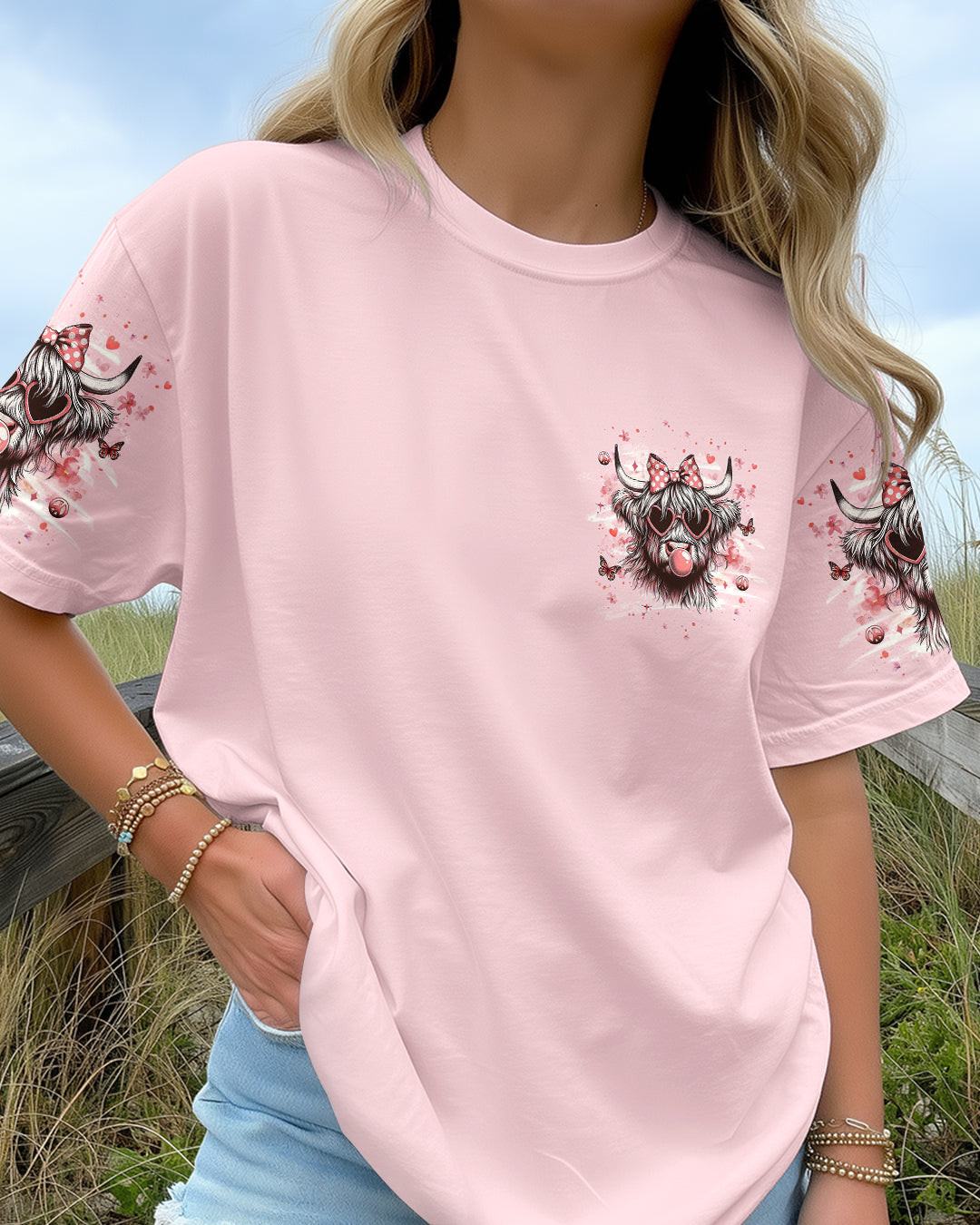 Cow Be You The World Will Adjust T-Shirt Cute Cow With Heart Glasses Bubblegum Gift Ideas - Image 2