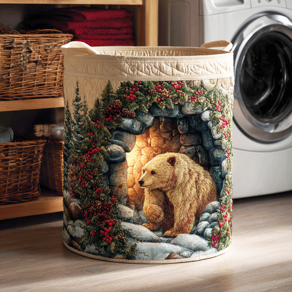 Cozy Bear Haven Quilted Laundry Basket Unique Laundry Hamper Ideas Family Gift Ideas For Christmas