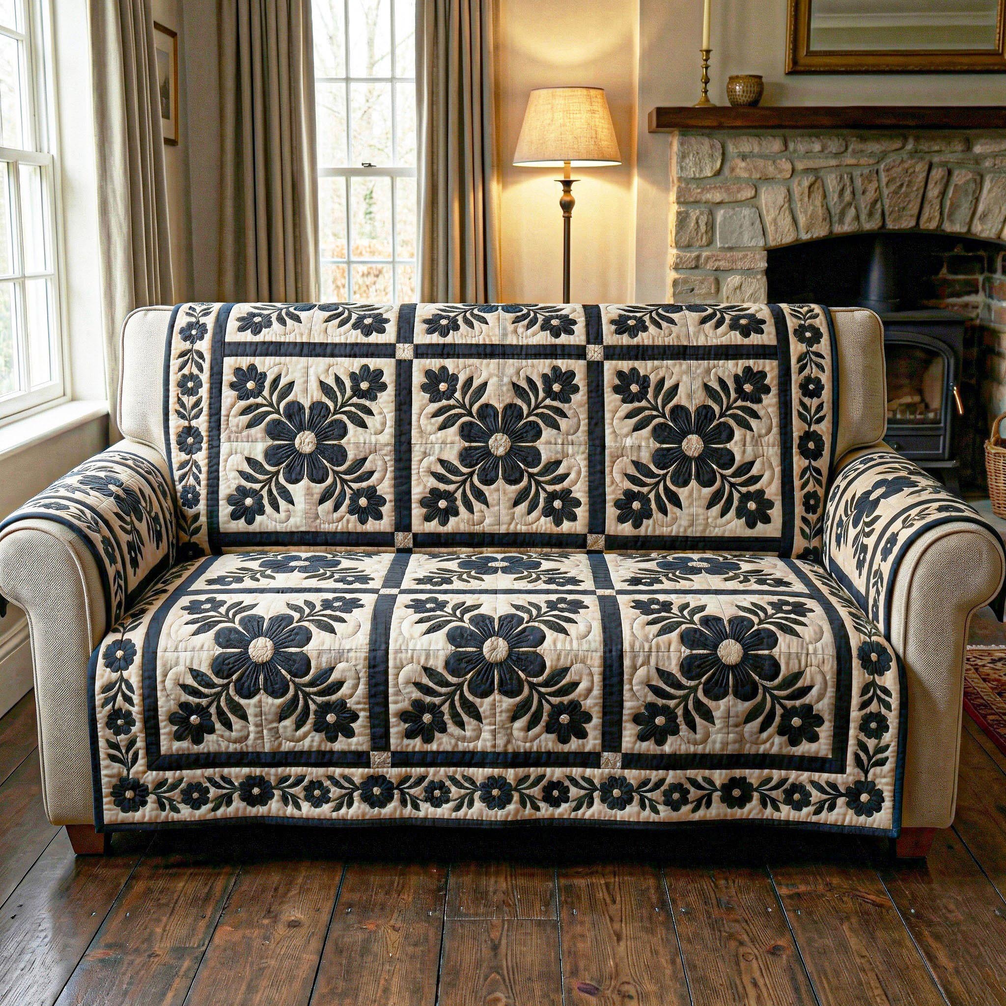 Cozy Botanica Quilted Sofa Cover Nice Couch Covers Mother's In Law Gifts Mom's Day