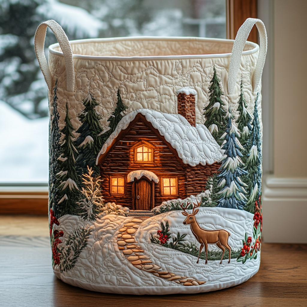 Cozy Cabin Quilted Laundry Basket Good Laundry Baskets Unique Dad Gifts For Father's Day