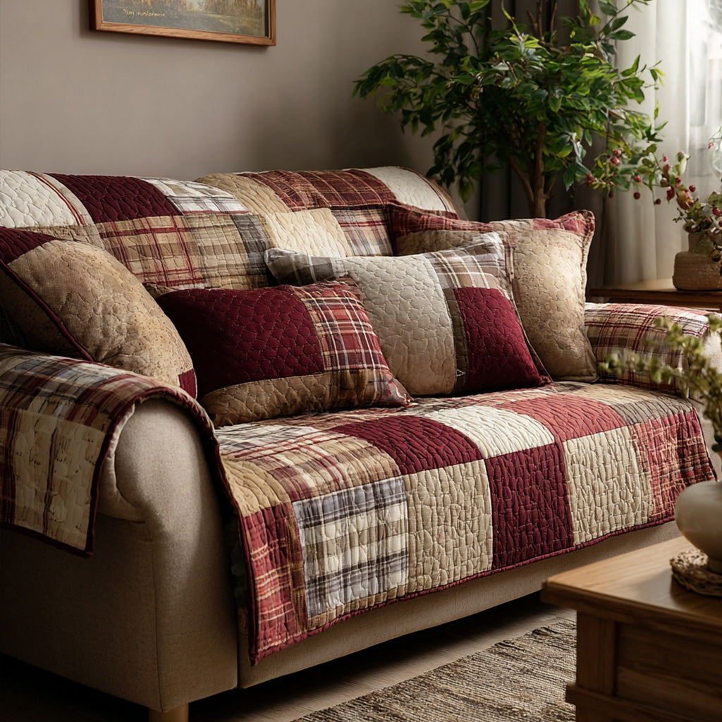 Cozy Cabin Quilted Sofa Cover Sofa Protector Gift Ideas For Friends