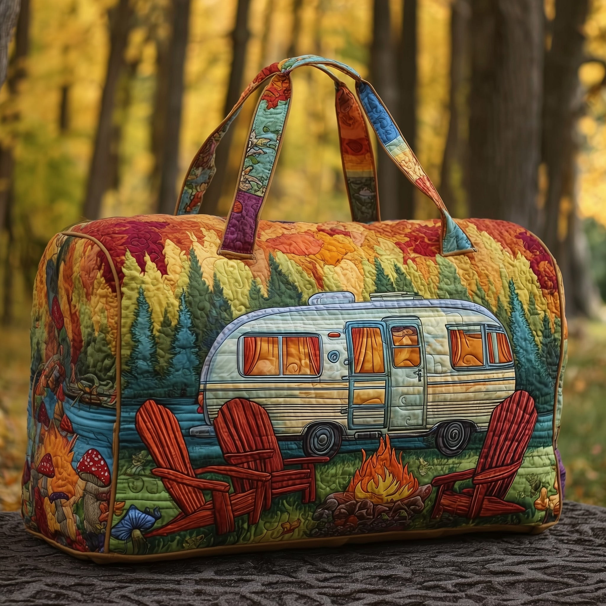Cozy Camper Quilted Duffle Bag Best Garment Travel Bag Cool Mothers Day Gifts
