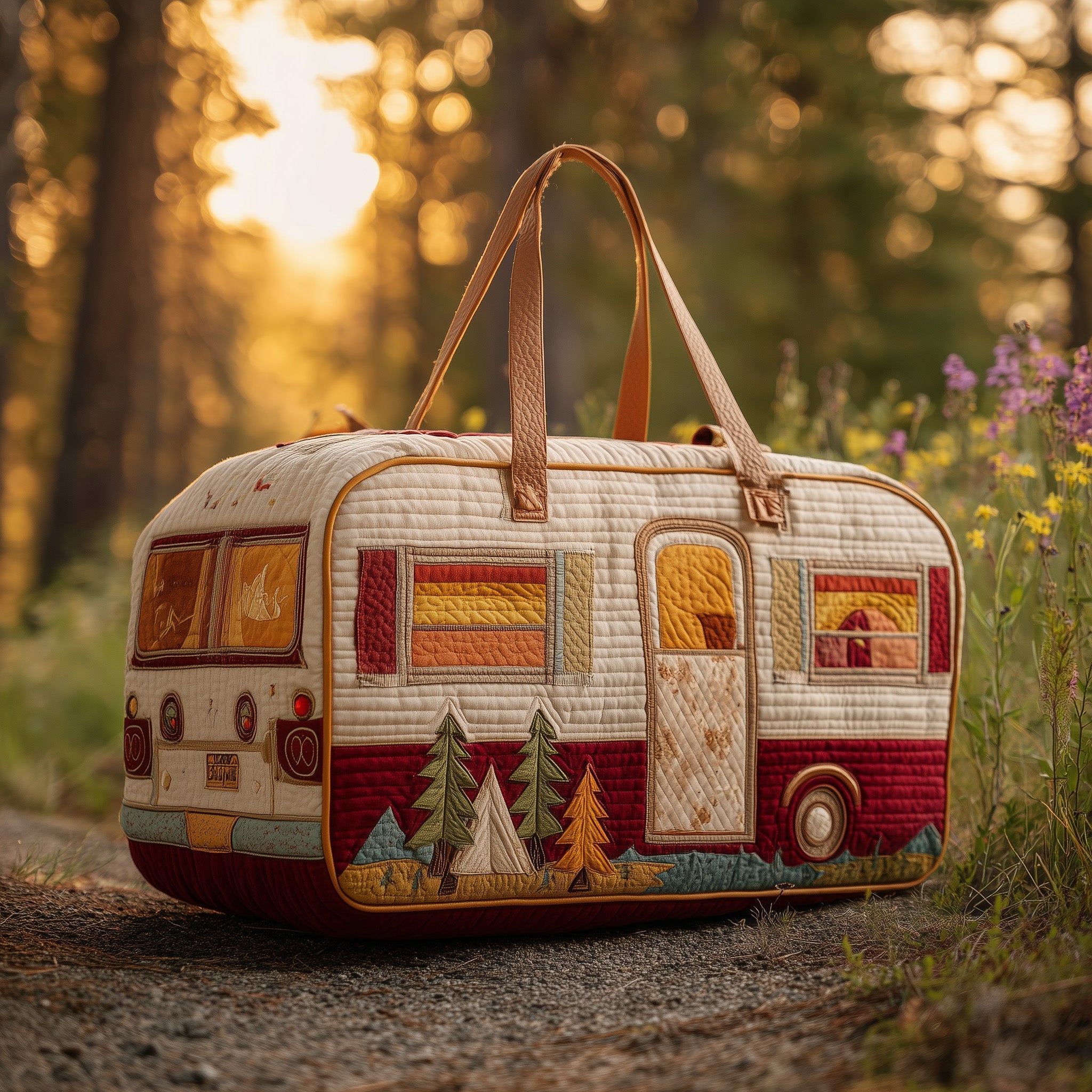 Cozy Camper Quilted Duffle Bag Weekend Duffel Bag Good Mothers Day Presents