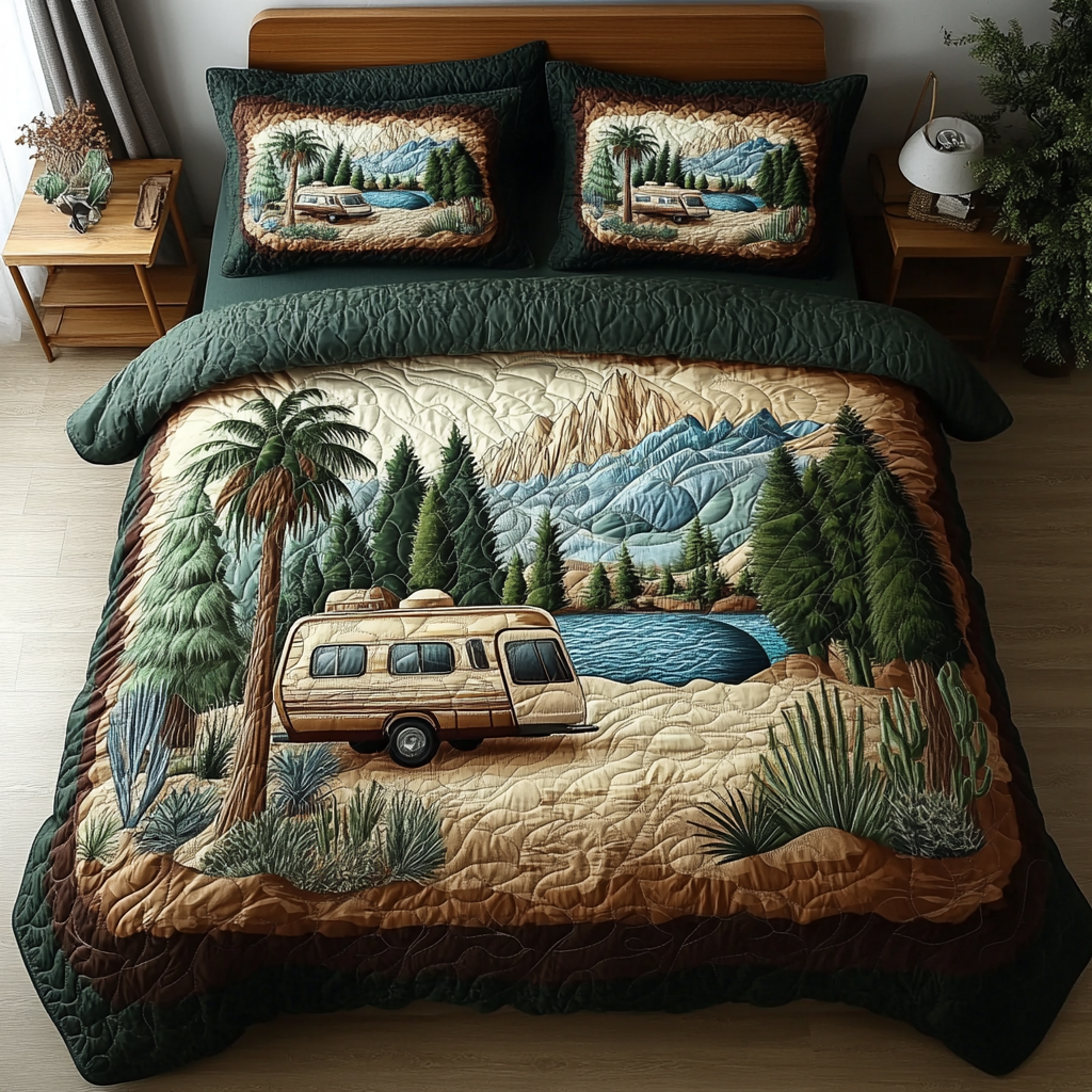 Cozy Caravan Quilted Bedding Set Bed Sheet Set Mother's Day Gifts For For Wife From Husband
