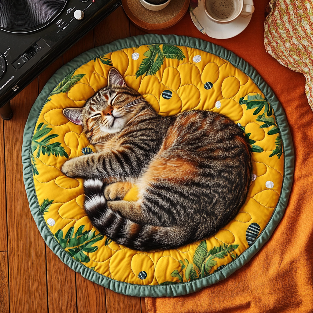 Cozy Cat Nap Quilted Round Mat Family Room Furniture Ideas Unique Gifts For Cat Onwers