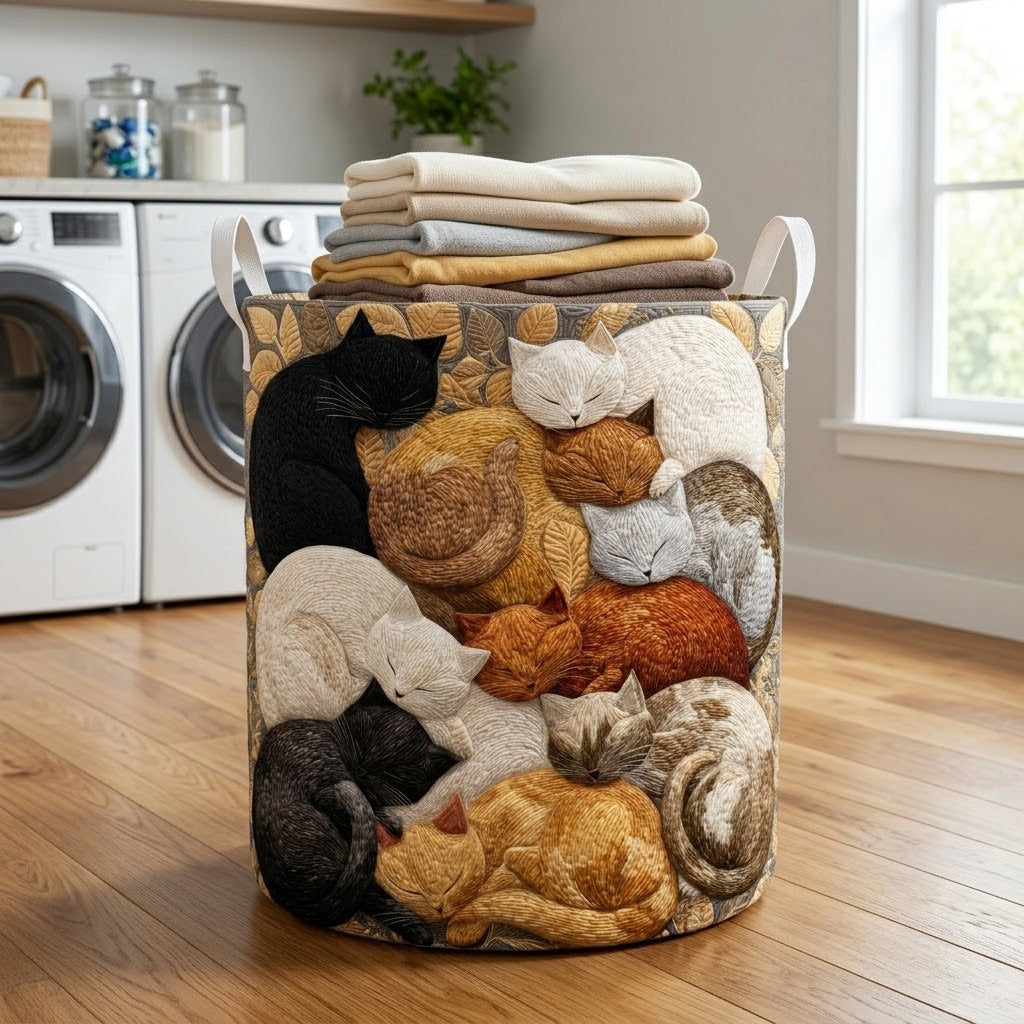 Cozy Catpile Quilted Laundry Basket Home Decor Stores Unique Cat Gifts