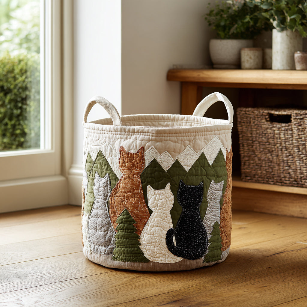 Cozy Cats Quilted Laundry Basket Dirty Clothes Hampers Suggestions For Housewarming Gifts