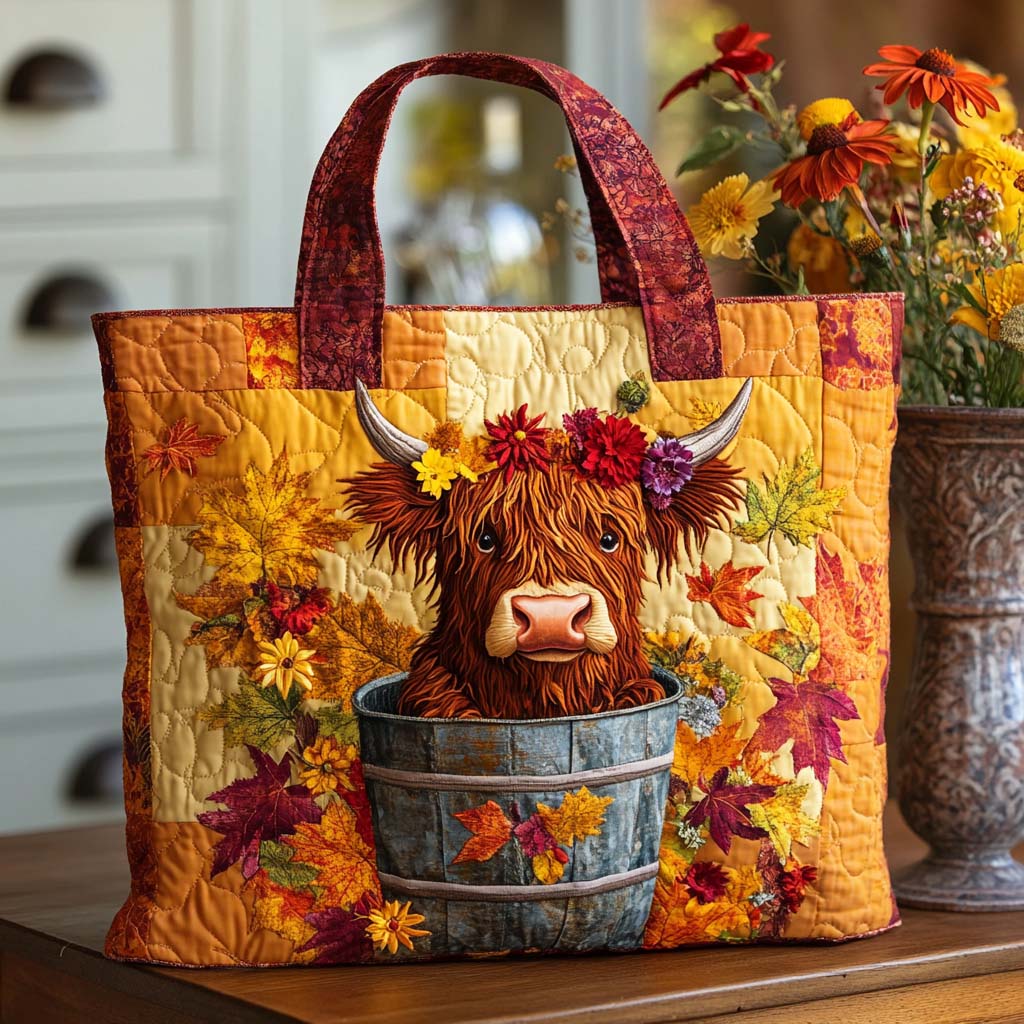 Cozy Cattle Quilted Tote Bag Best Shoulder Tote Bag Meaningful Gifts For Mom