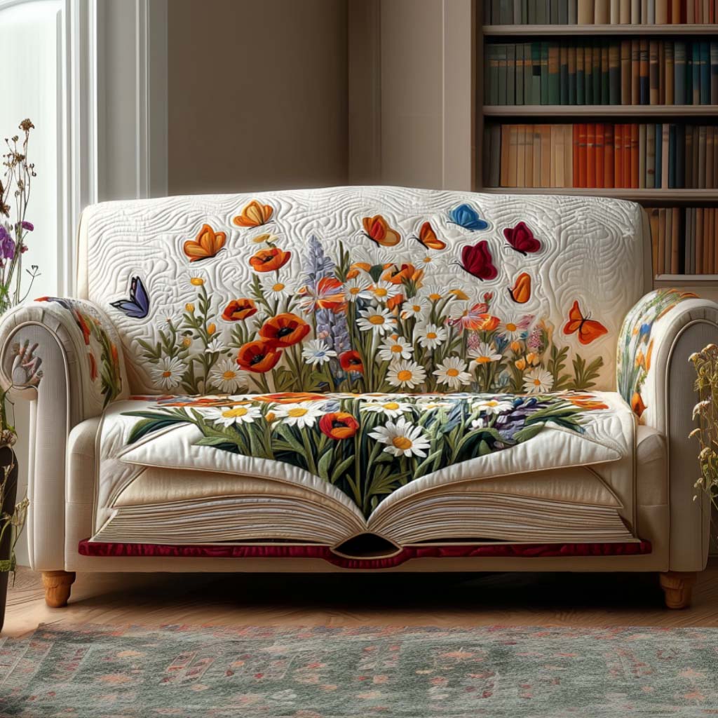Cozy Chapters Quilted Sofa Cover Best Sofa Covers Book Themed Gift Items