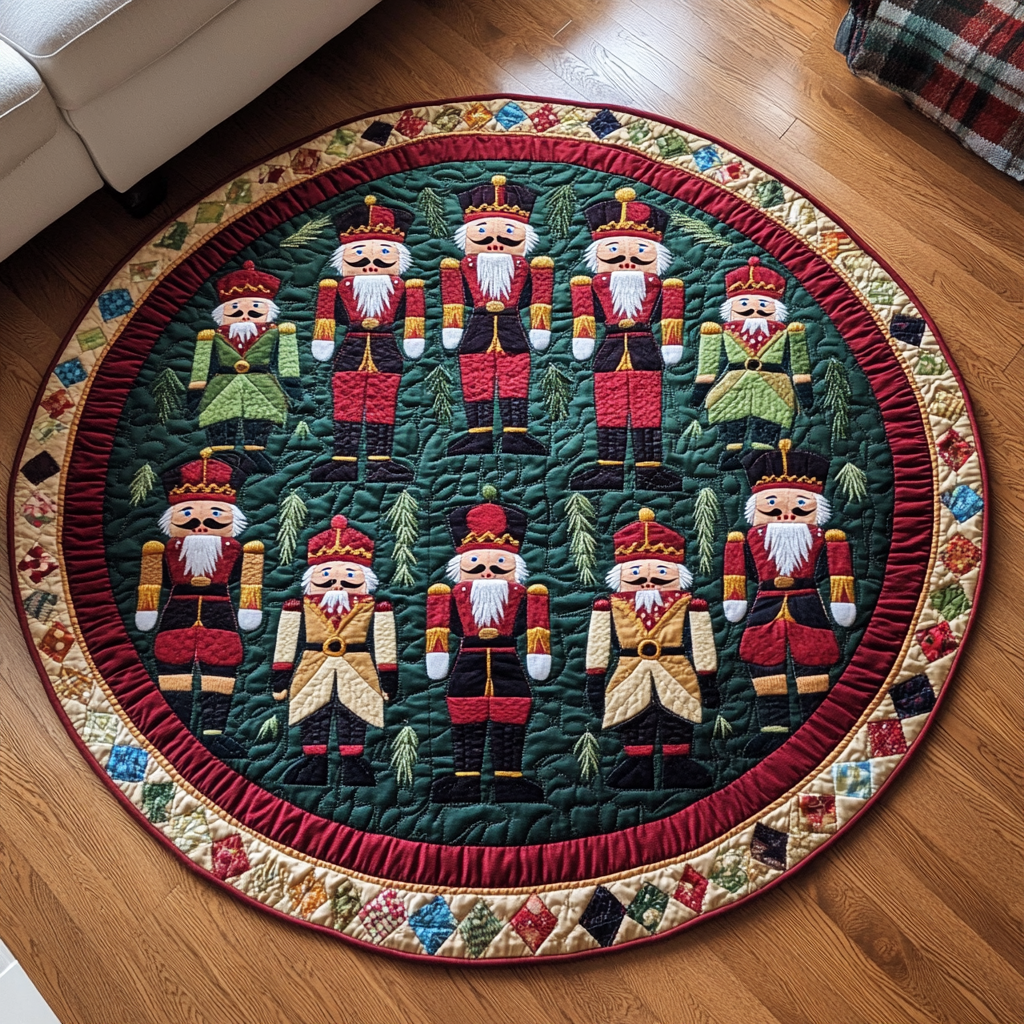 Cozy Christmas Cabin Quilted Round Mat Home Decor Styles Great Family Gifts For Christmas
