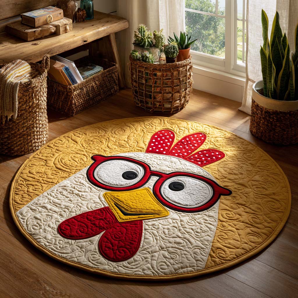 Cozy Coop Quilted Round Mat Round Rugs Indoor Chicken Christmas Presents