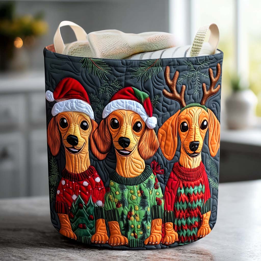 Cozy Dachshund Quilted Laundry Basket Unusual Laundry Basket Gift Ideas For Dachshund Lovers