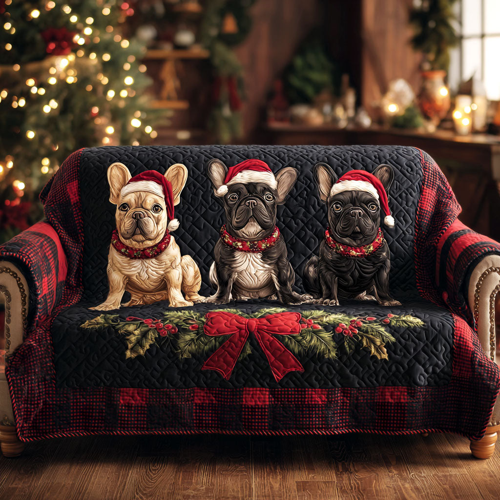 Cozy Frenchies Quilted Sofa Cover Best Sofa Slipcovers French Bulldog Owner Gifts
