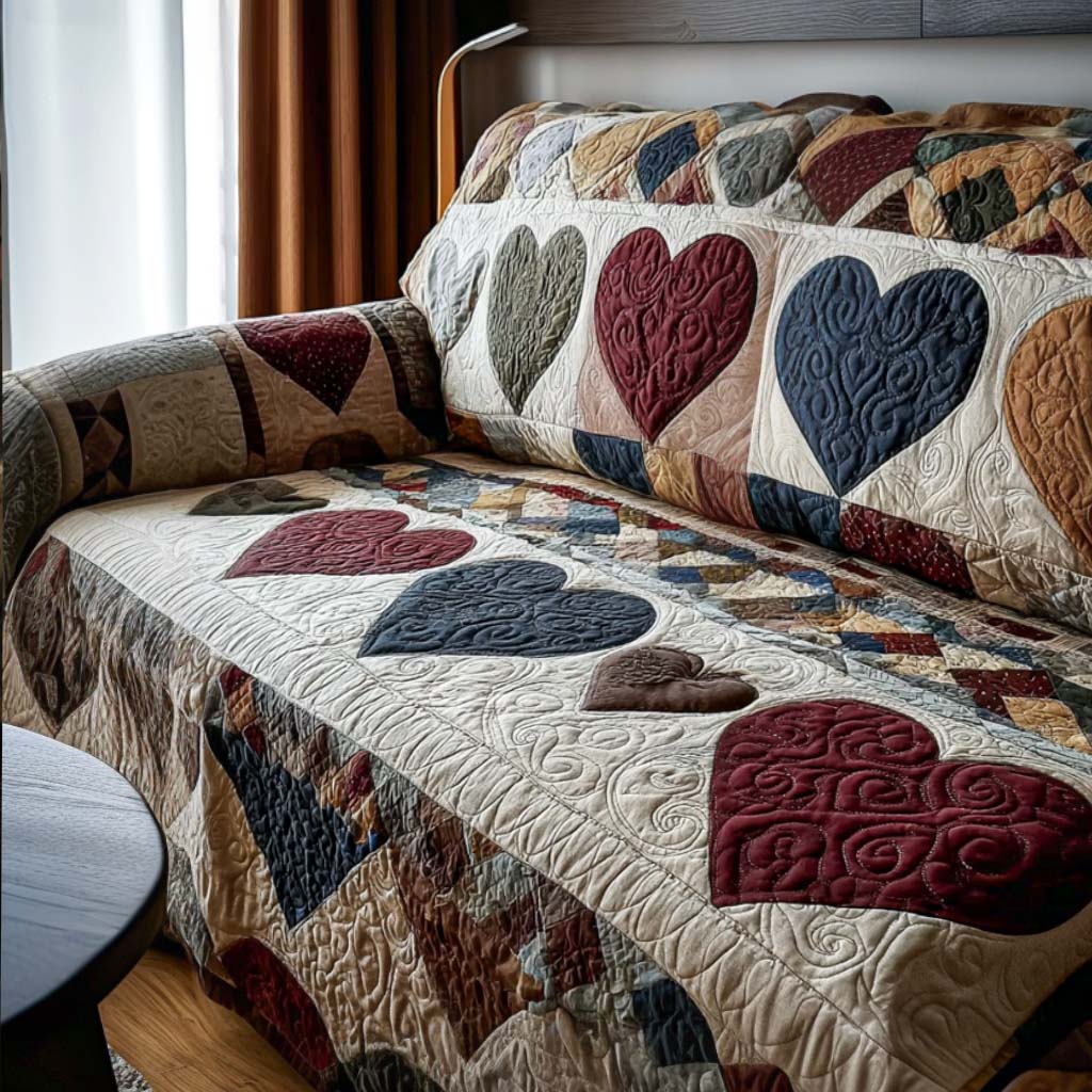 Cozy Hearts Quilted Sofa Cover Nice Sofa Covers Corporate Valentine Day Gifts