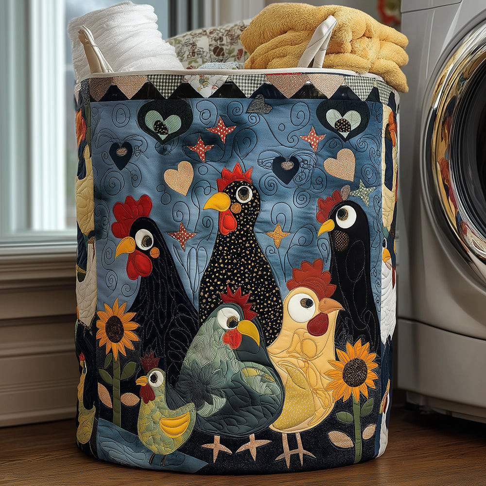 Cozy Hens Quilted Laundry Basket The Laundry Basket Chicken Gifts For Chicken Lovers
