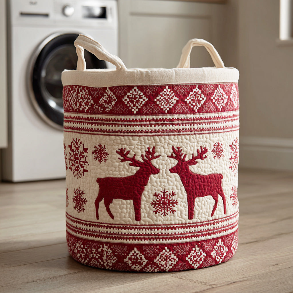 Cozy Holiday Lights Quilted Laundry Basket Laundry Decor Ideas Christmas Gift To Daughter