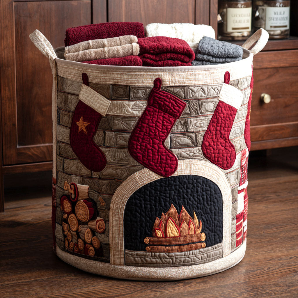 Cozy Mantle Quilted Laundry Basket Farmhouse Laundry Room Decor Family Xmas Ideas