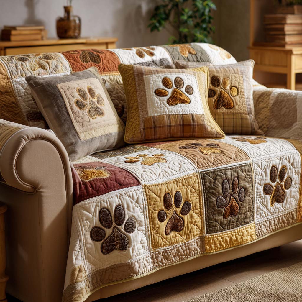 Cozy Paw Quilted Sofa Cover Best Couch Covers Cute Themed Dog Gift Ideas
