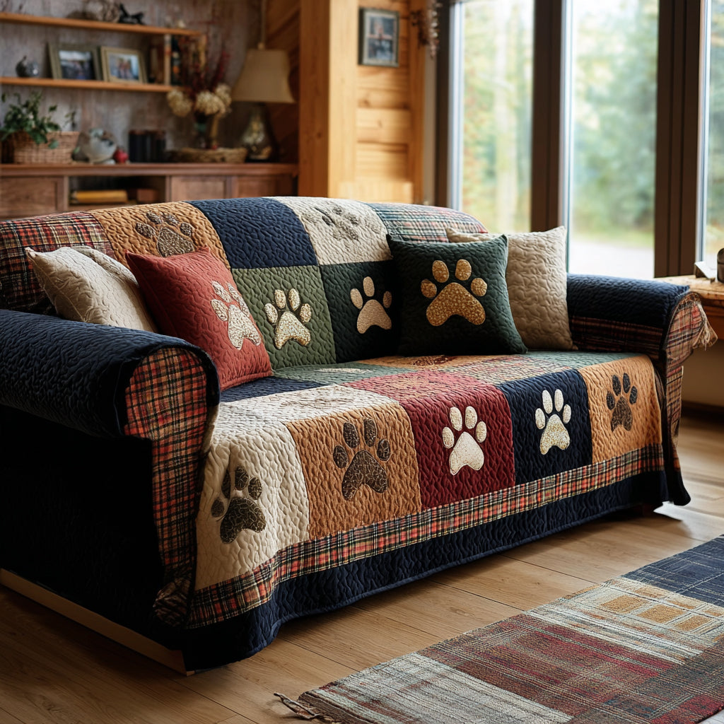 Cozy Paws Quilted Sofa Cover Home Decor Best Gifts For Dog Pet Lovers