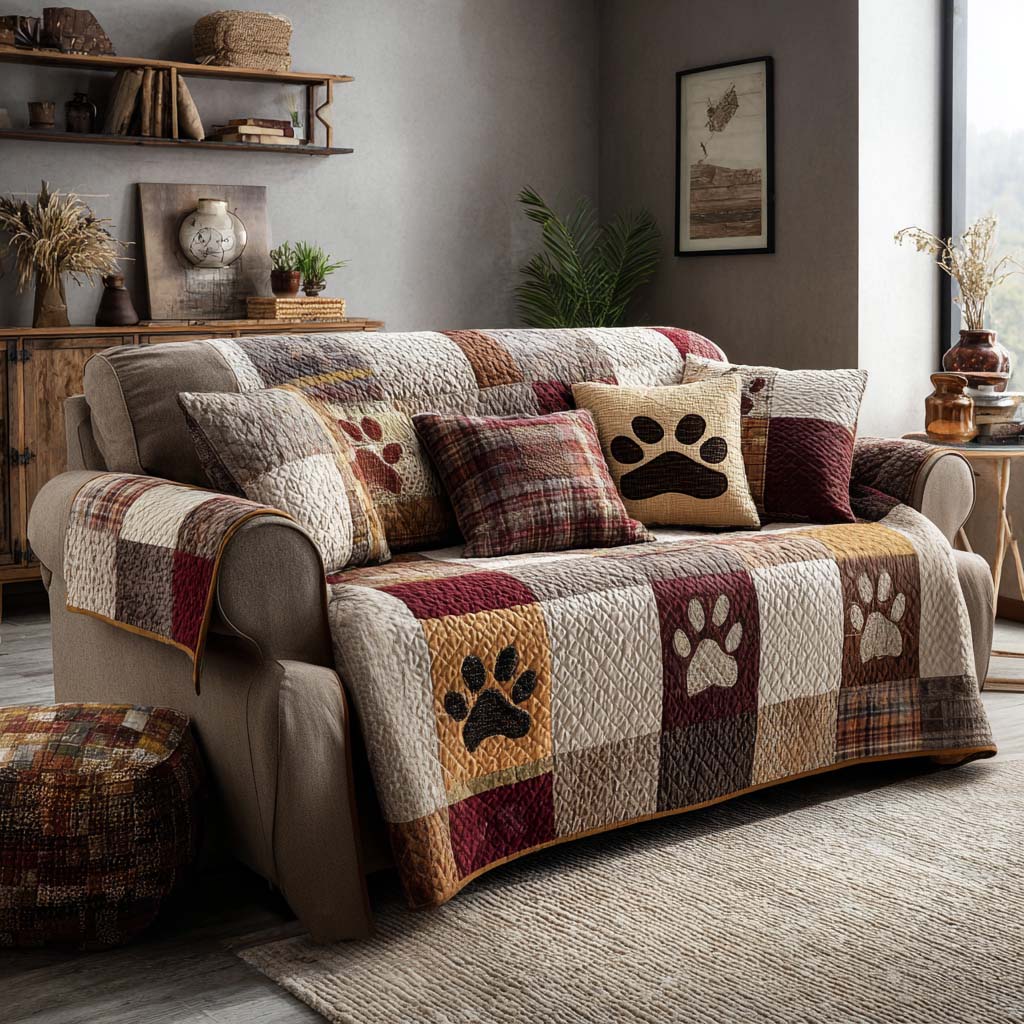 Cozy Paws Quilted Sofa Cover Sofa Protector Dog Owners Themed Gifts