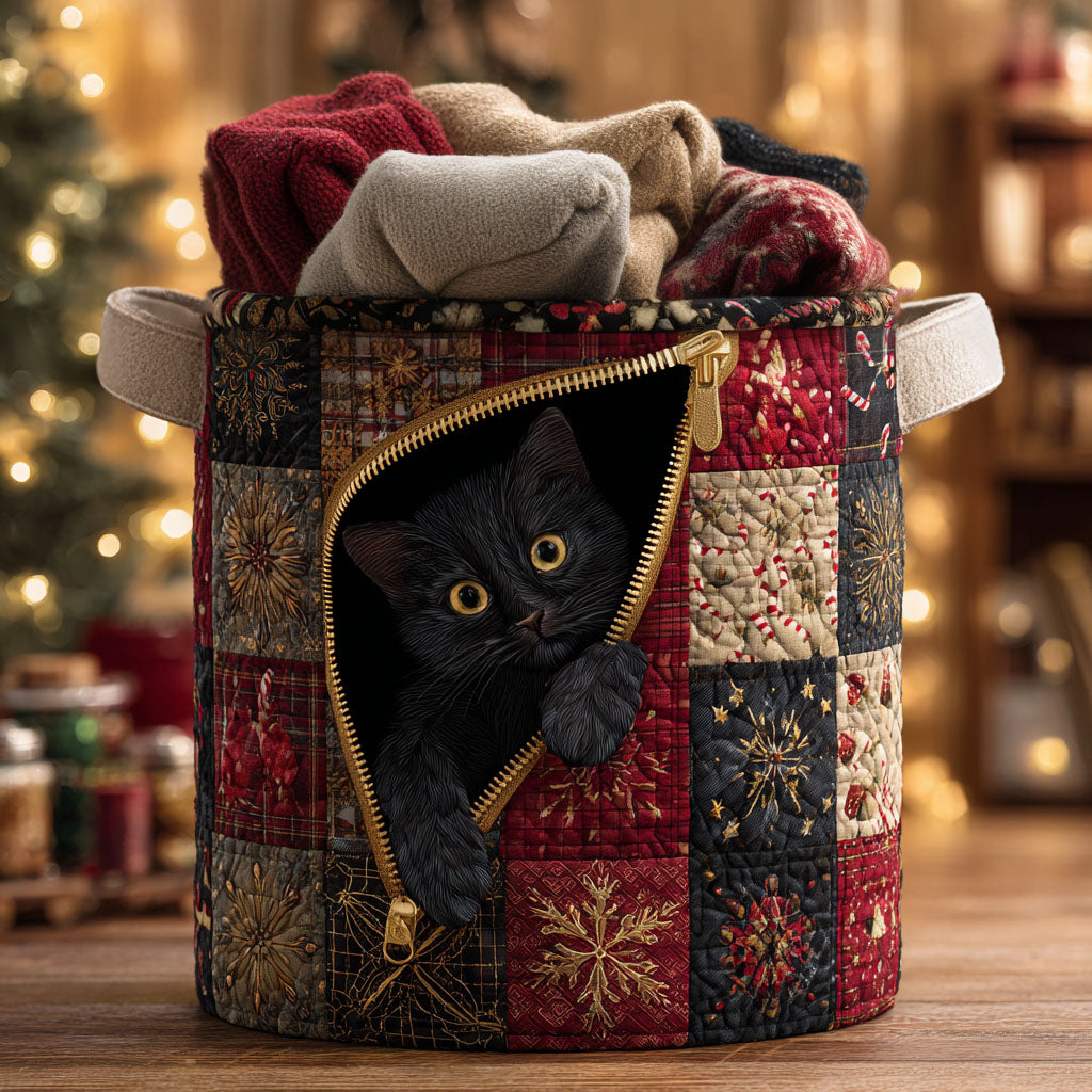 Cozy Peek Cat Quilted Laundry Basket Coolest Laundry Baskets Best Presents For Cat Lovers