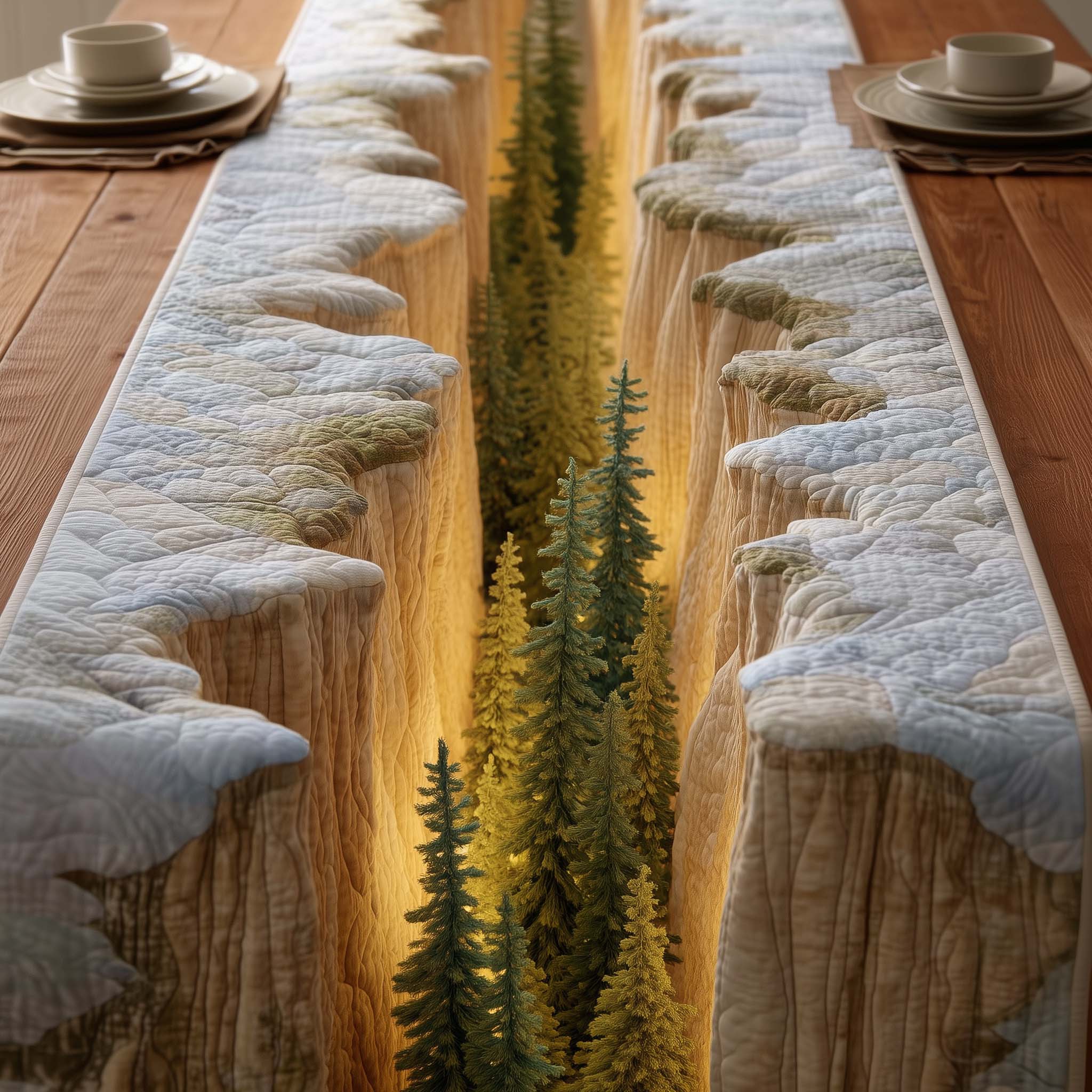 Cozy Pines Quilted Table Runner Kitchen Table Runners Awesome Father's Day Gifts
