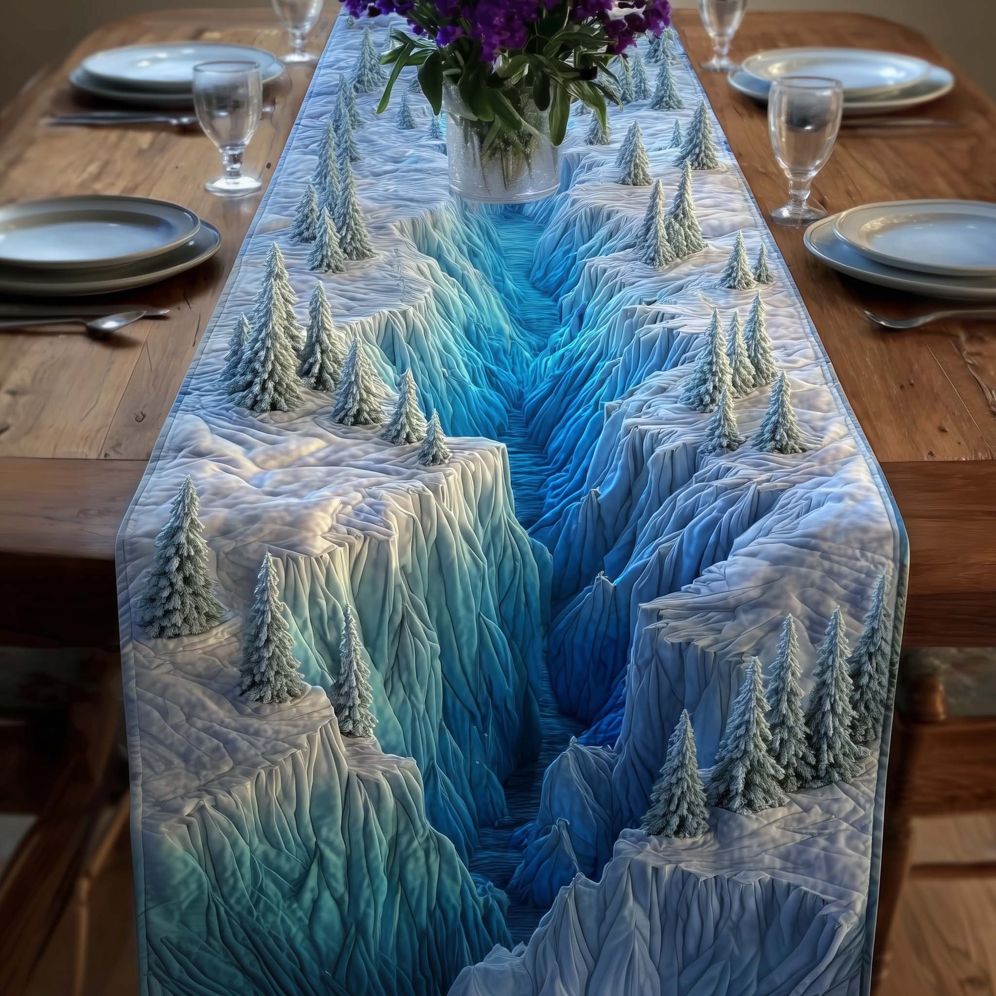 Cozy Pines Quilted Table Runner Kitchen Table Runners Useful Gifts For Dad