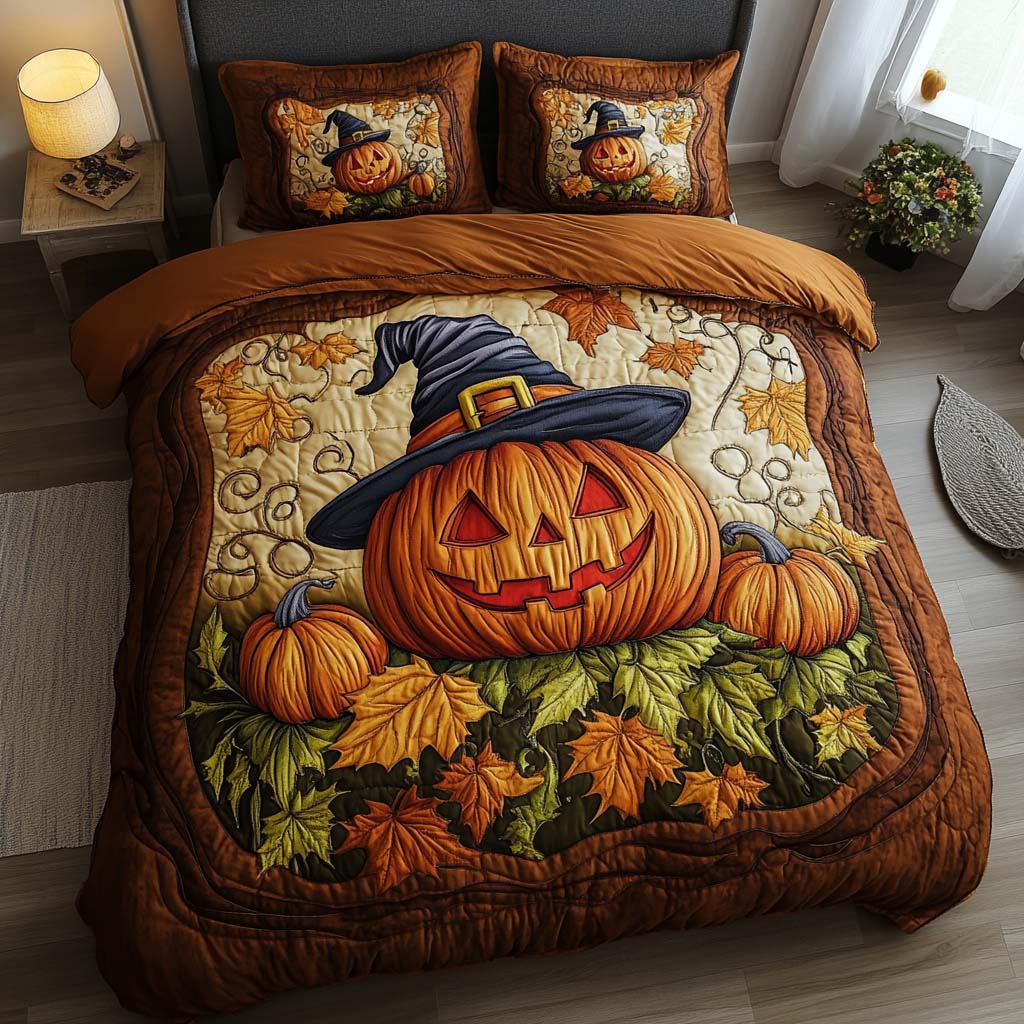 Cozy Pumpkin Patch Quilted Bedding Set Best Bedding Sets Father's Day Presents For Son