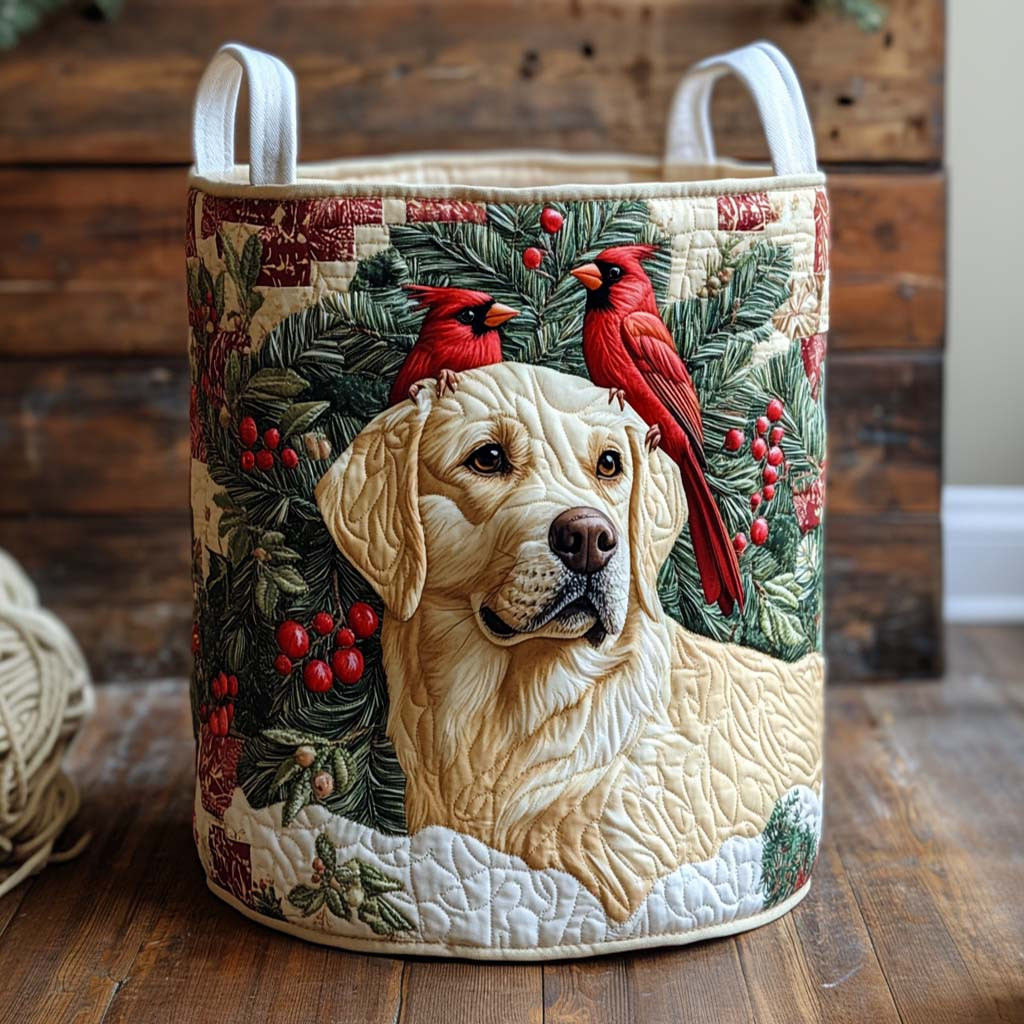 Cozy Scout Quilted Laundry Basket Foldable Laundry Hamper Labrador Gifts For Owners