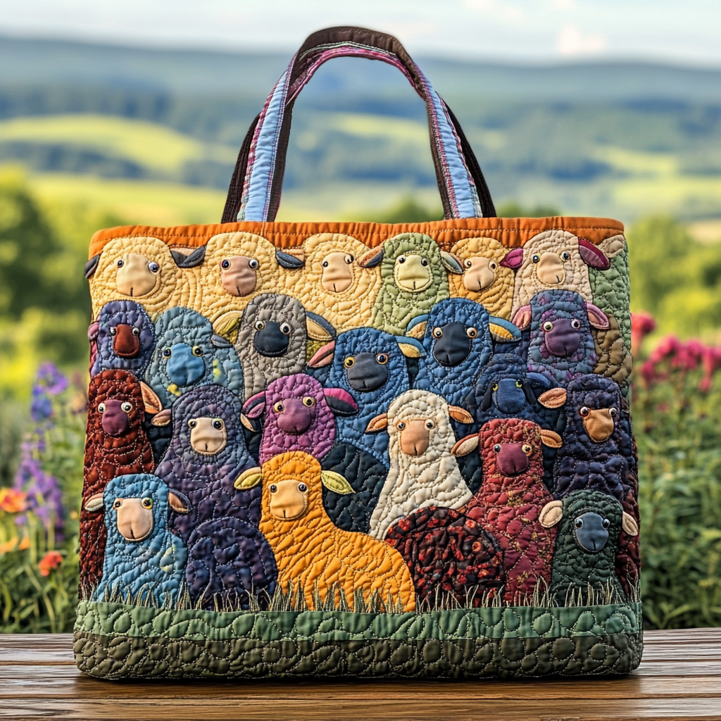 Cozy Sheep Quilted Tote Bag Best Everyday Tote Bag Nice Mother's Day Gifts