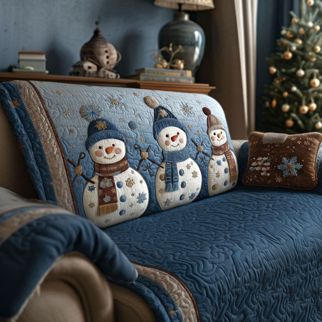Cozy Snow Friends Quilted Sofa Cover Best Sofa Slipcovers Christmas Presents For Mom