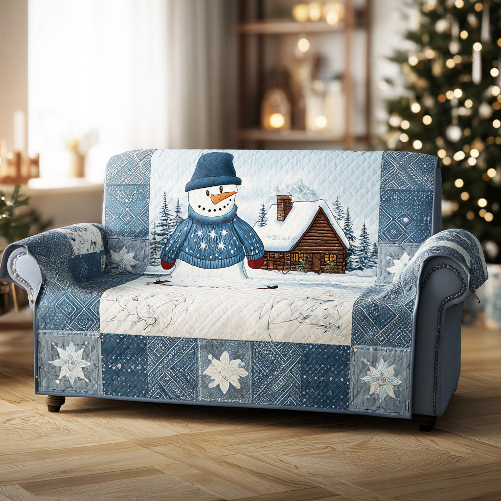 Cozy Snow Village Quilted Sofa Cover Best Couch Covers Best Christmas Gifts For Women