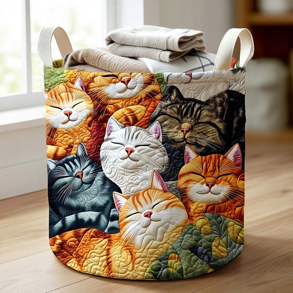 Cozy Tabby Hamper Quilted Laundry Basket Unique Laundry Basket Christmas Present Ideas For Grandma
