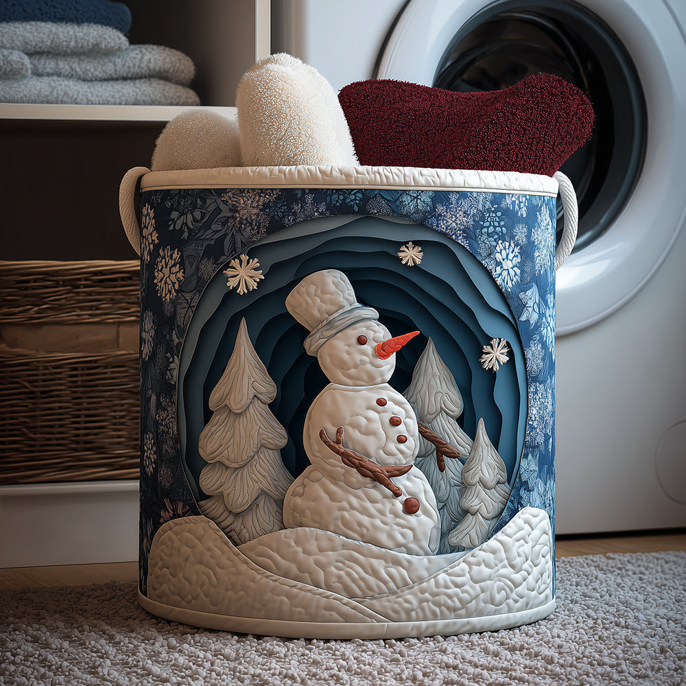 Cozy Xmas Quilted Laundry Basket Unique Clothes Hamper Christmas Gift For Grandma